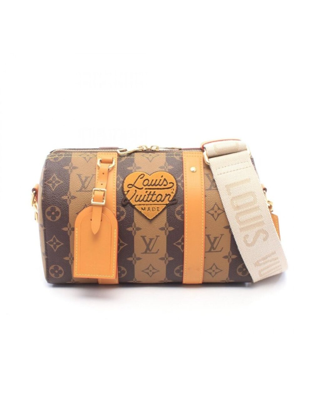 Louis Vuitton Shoulder Bag NIGO City Keepall Monogram Stripe LV Squared Leather